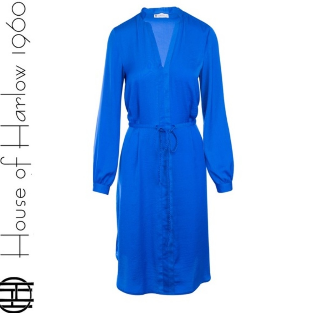 House Of Harlow 1960 Royal Blue Silk Dress
